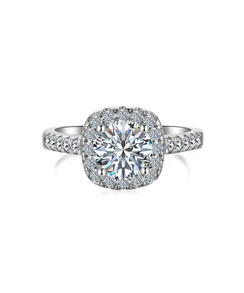 Серебряное кольцо с муассанитами 1.2ct