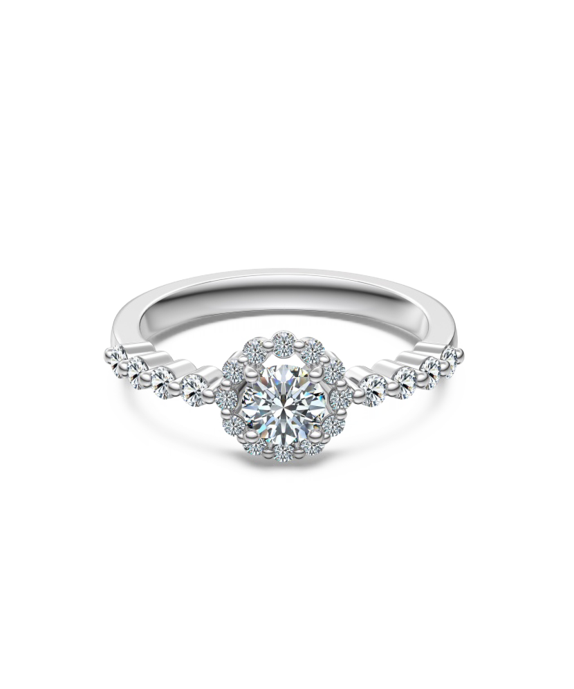 Sudraba gredzens ar moisanītiem 0.86ct