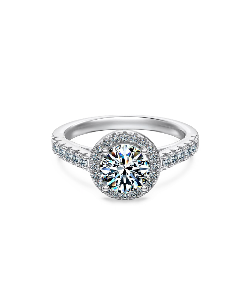 Sudraba gredzens ar moisanītiem 1.2ct