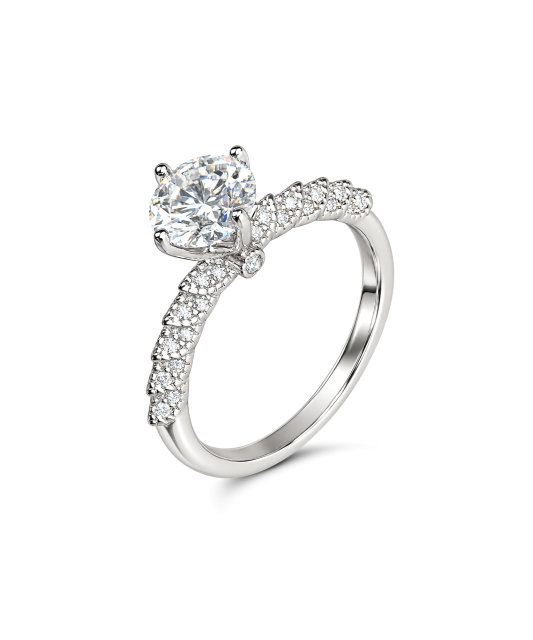 Серебряное кольцо с муассанитами 2ct