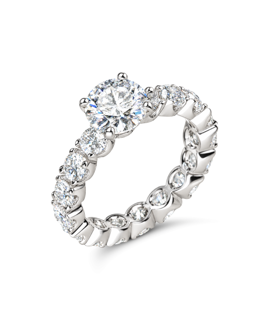 Sudraba gredzens ar moisanītiem 4.6ct