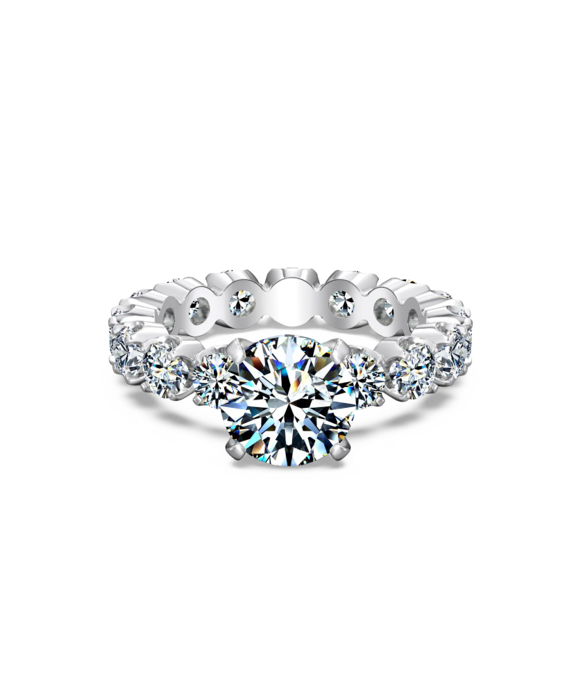 Sudraba gredzens ar moisanītiem 4.6ct