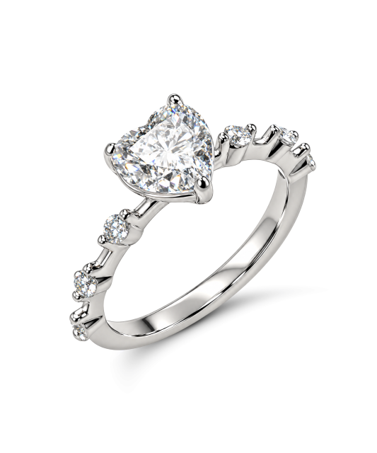 Sudraba gredzens ar moisanītiem “Sirsniņa” 1.2ct