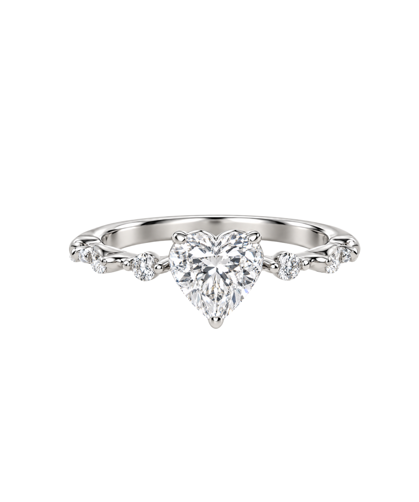 Серебряное кольцо с муассанитами «Сердечко» 1.2ct