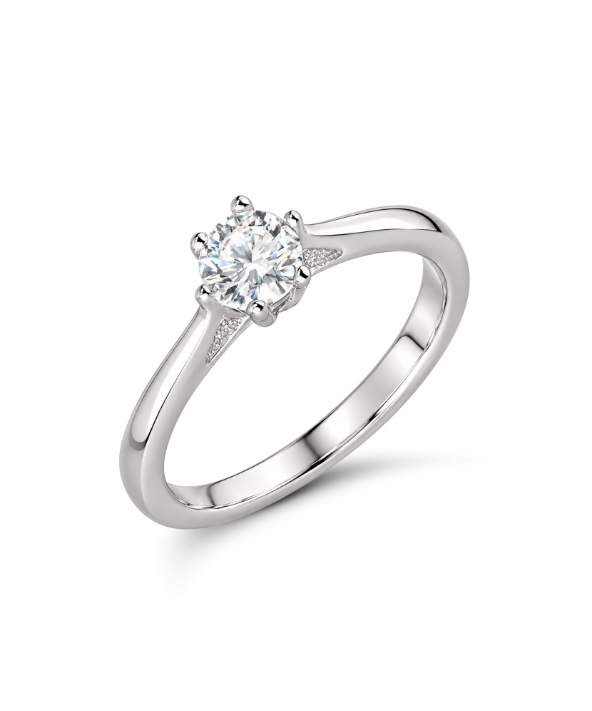 Sudraba gredzens ar moisanītu 0.5ct