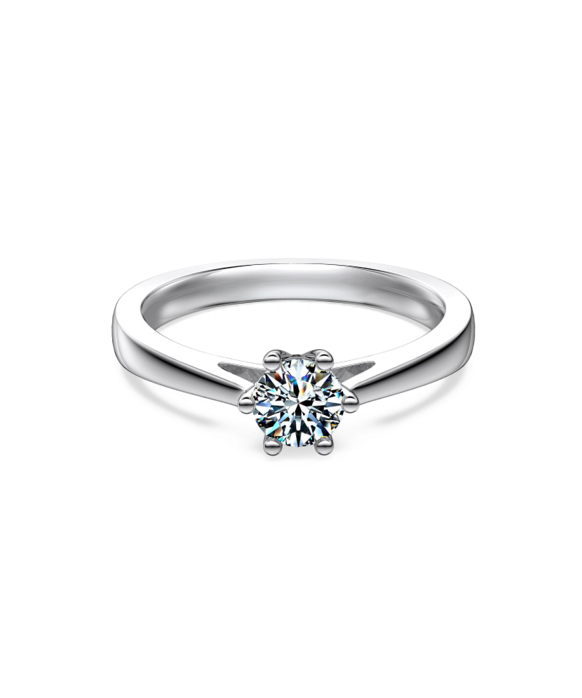 Sudraba gredzens ar moisanītu 0.5ct