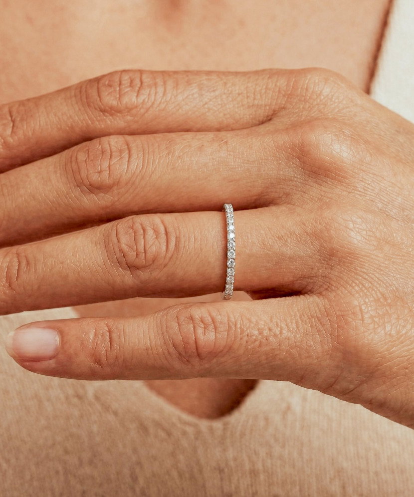 Sudraba gredzens ar moisanītiem 0.54ct