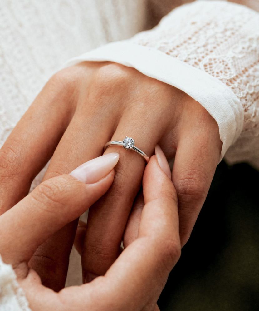 Серебряное кольцо с муассанитом 0.5ct