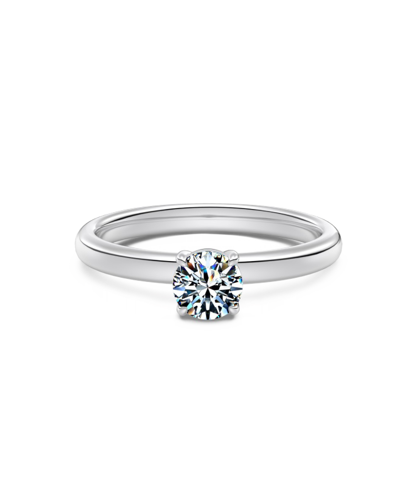 Sudraba gredzens ar moisanītu 0.5ct