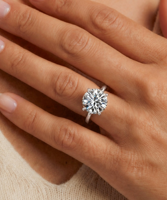 Серебряное кольцо с муассанитом 5ct