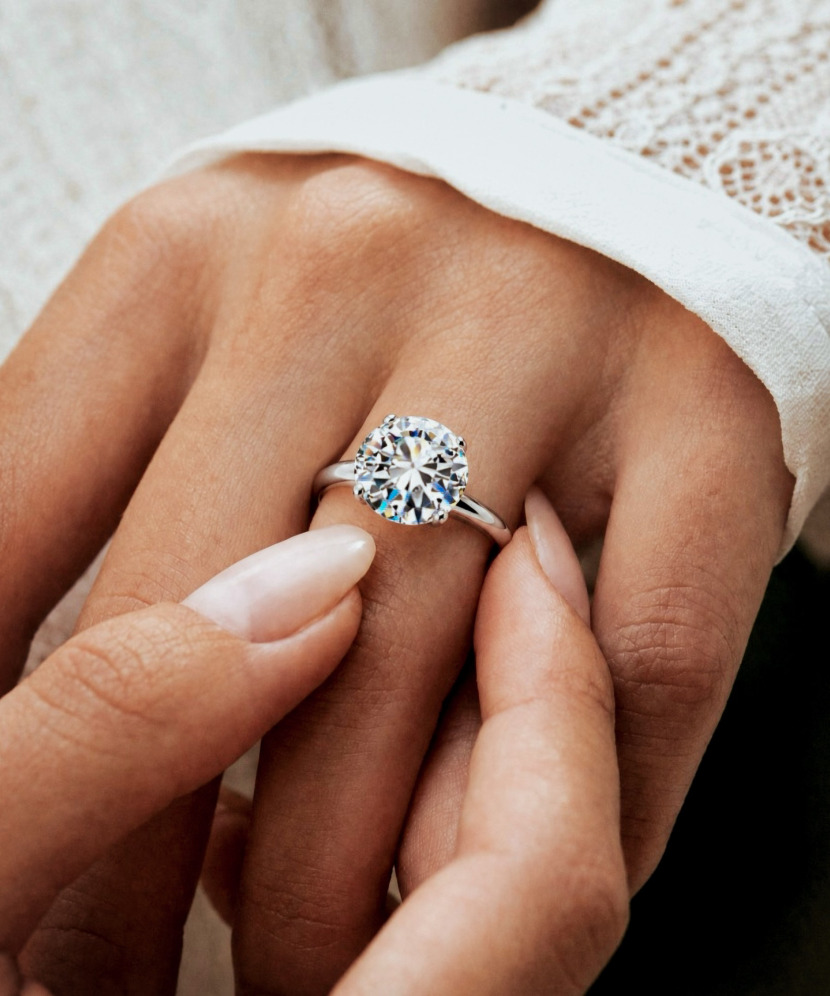 Серебряное кольцо с муассанитом 5ct