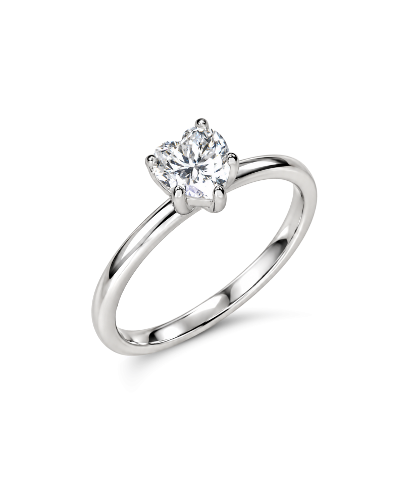 Серебряное кольцо с муассанитом «Сердечко» 0.8ct