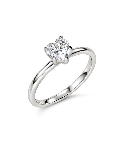 Серебряное кольцо с муассанитом «Сердечко» 0.8ct