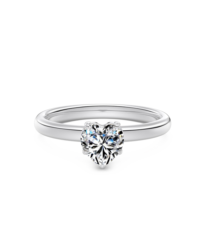 Серебряное кольцо с муассанитом «Сердечко» 1ct