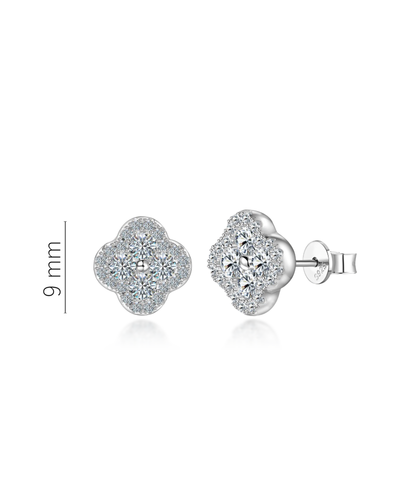 Sudraba auskari ar moissanītiem 0.68ct