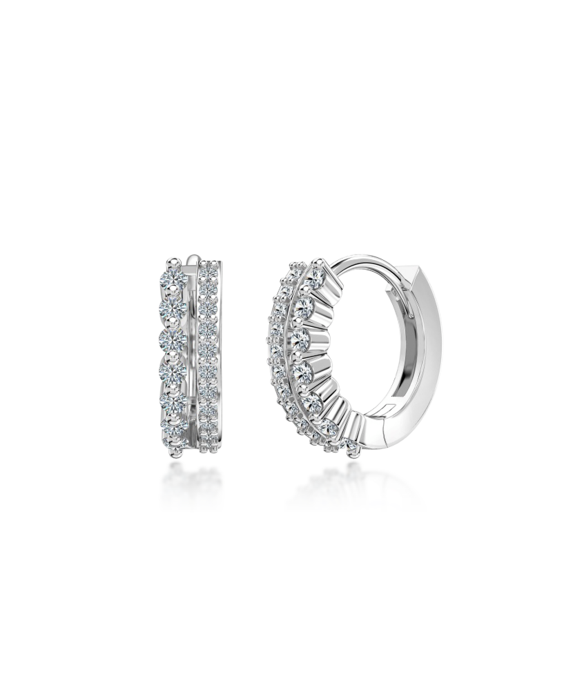 Sudraba auskari ar moissanītiem 0.41ct