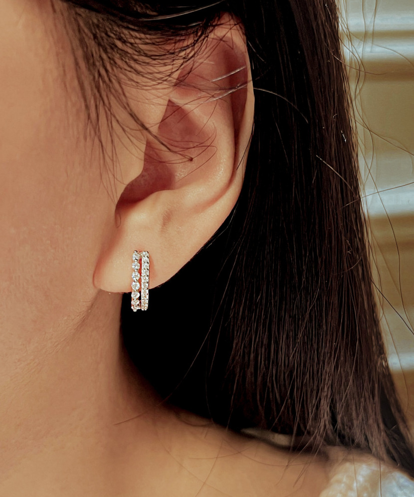 Sudraba auskari ar moissanītiem 0.41ct