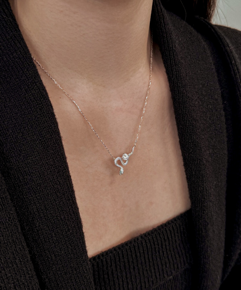 Sudraba ķēdīte ar moissanīta kulonu 0.5ct