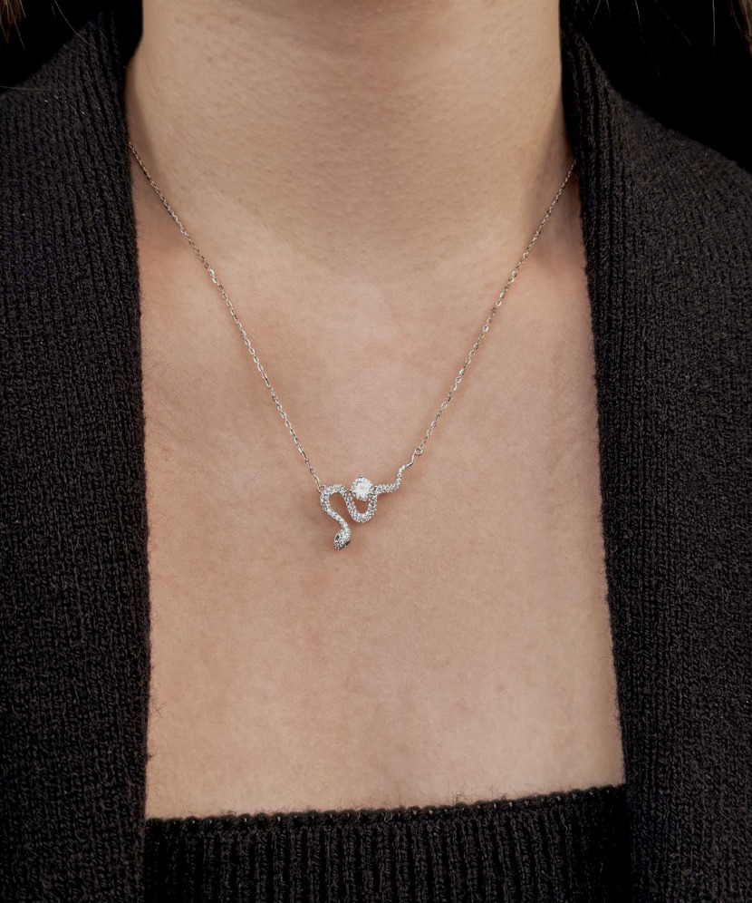 Sudraba ķēdīte ar moissanīta kulonu 0.5ct