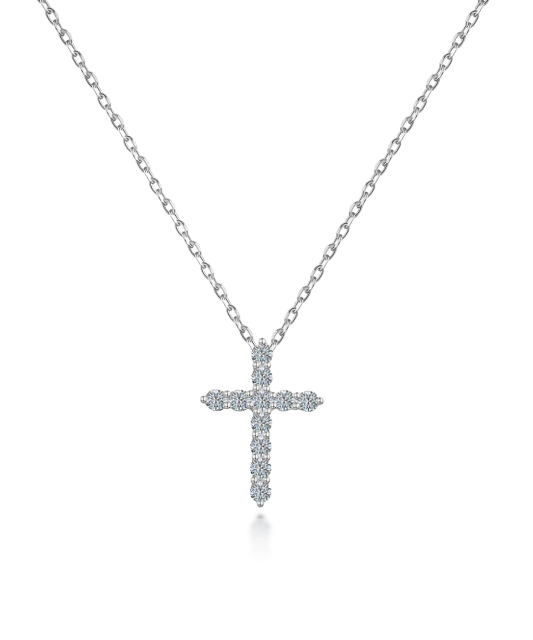 Серебряная цепочка с подвеской из муассанита 0.44ct