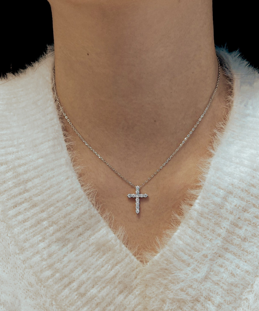 Sudraba ķēdīte ar moissanīta kulonu 0.44ct