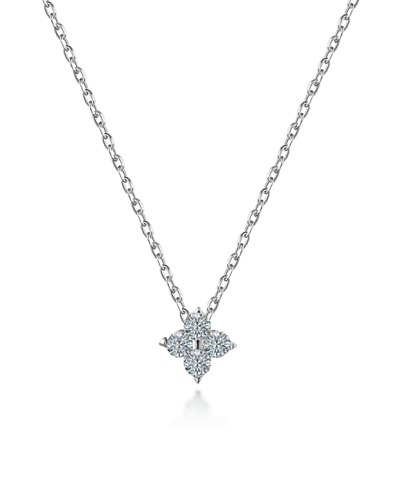 Серебряная цепочка с подвеской из муассанита 0.18ct