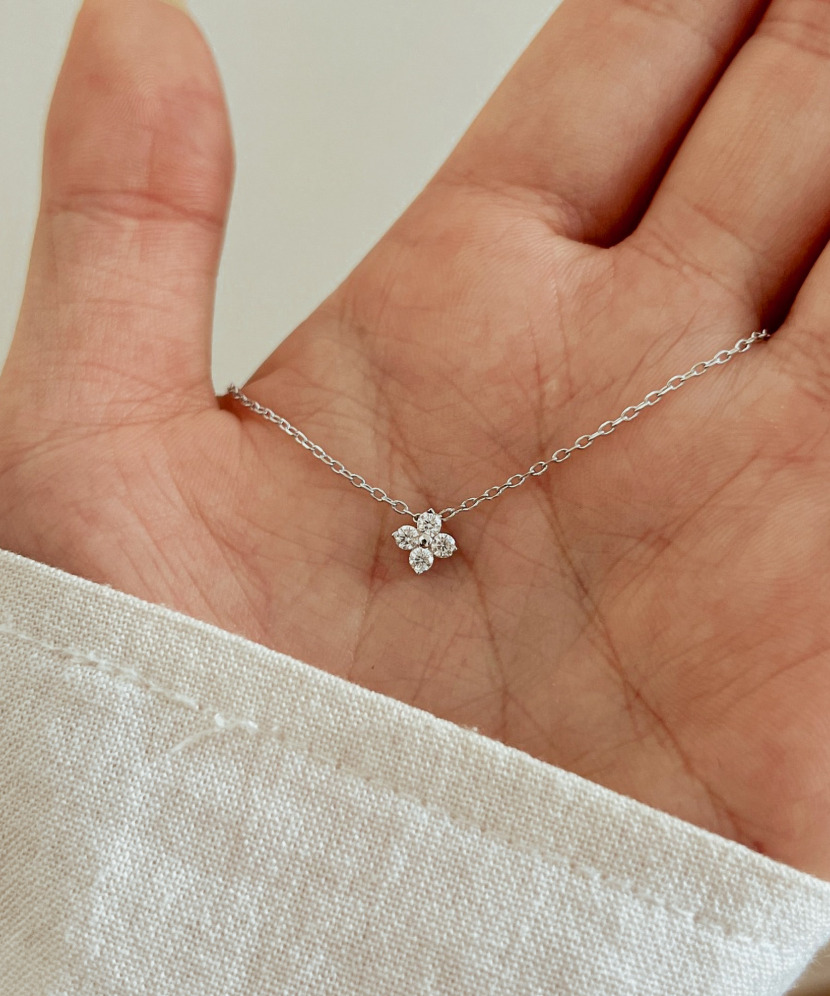 Sudraba ķēdīte ar moissanīta kulonu 0.18ct