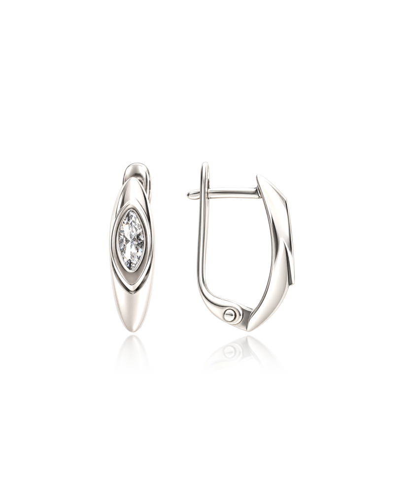 Серьги из серебра с цирконом