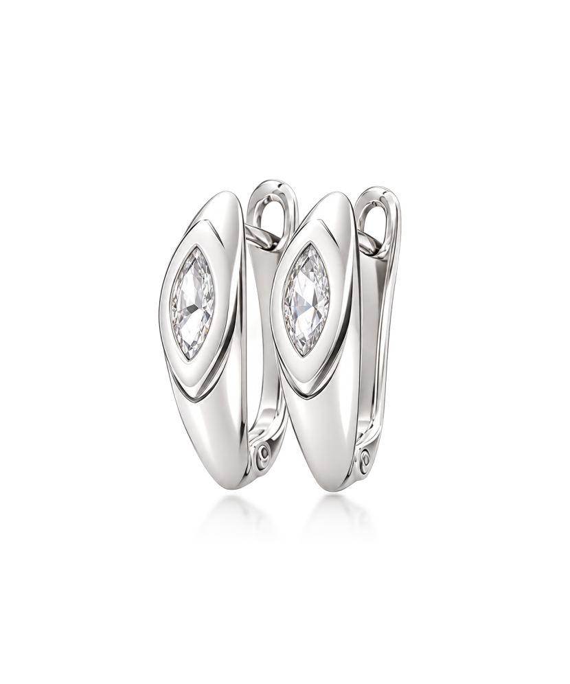 Серьги из серебра с цирконом