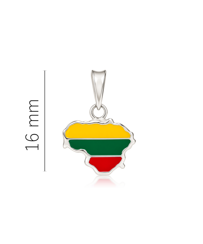 Серебряный кулон «Флаг Литвы»