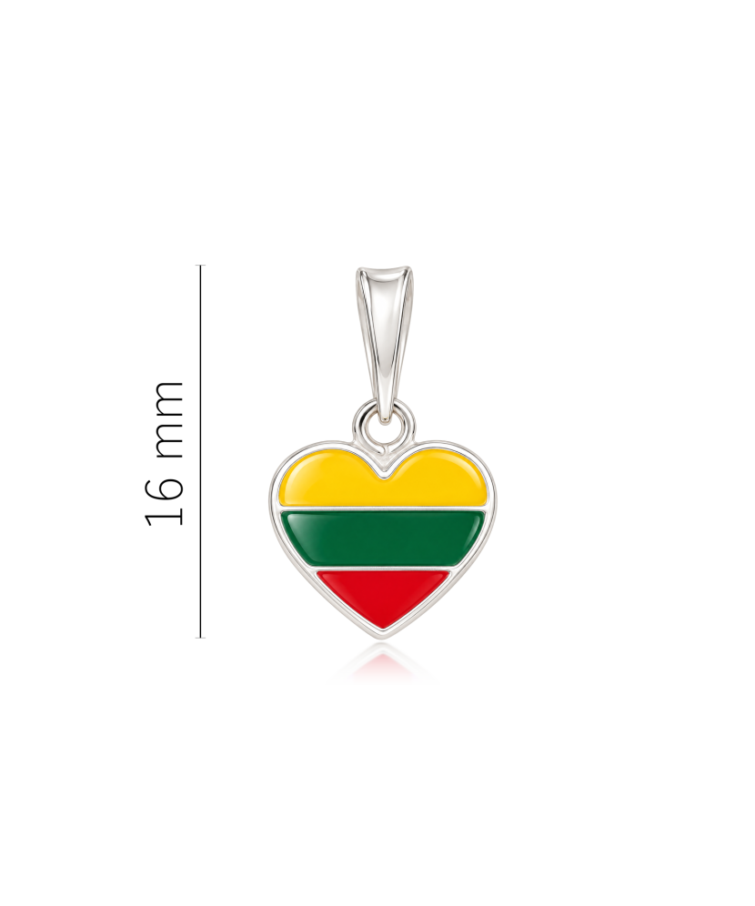 Серебряный кулон «Флаг Литвы»