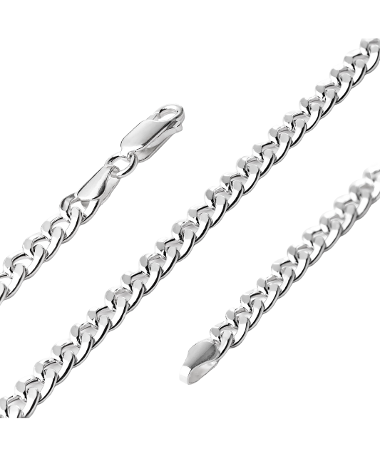Sudraba rokassprādze "Curb" 4.3mm