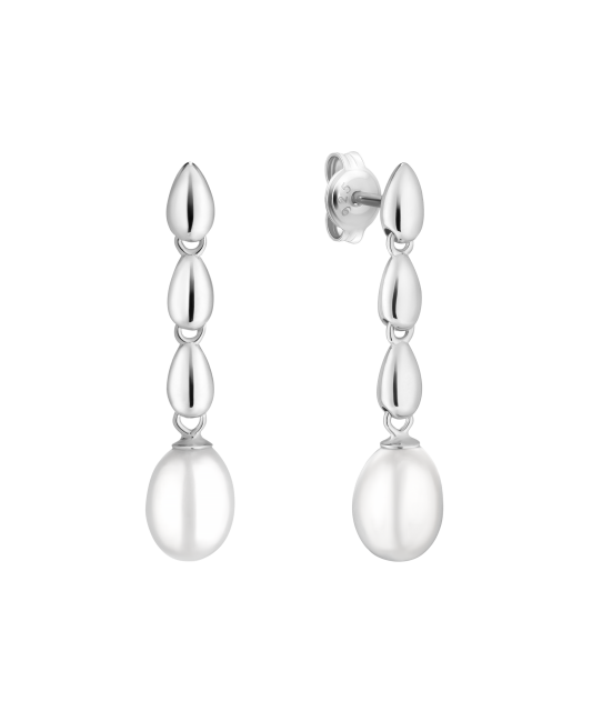 Серьги из серебра с жемчугом