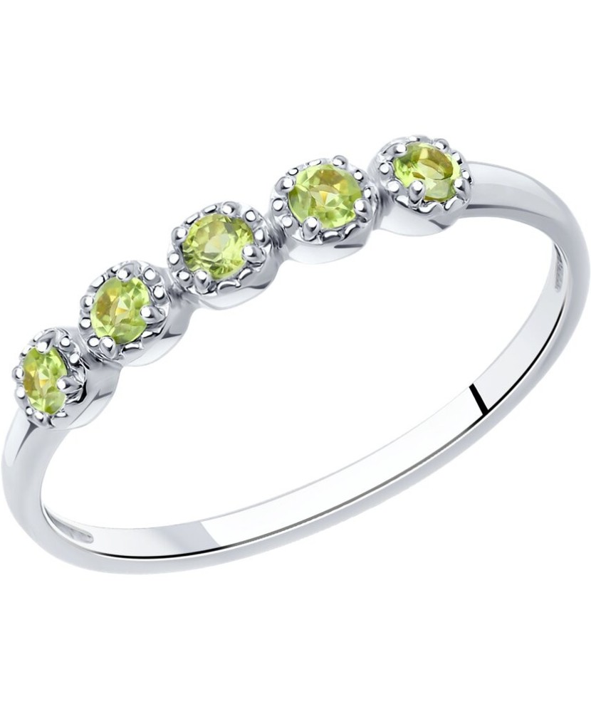 Sidabrinis žiedas su chrizolitais  - Goldinga