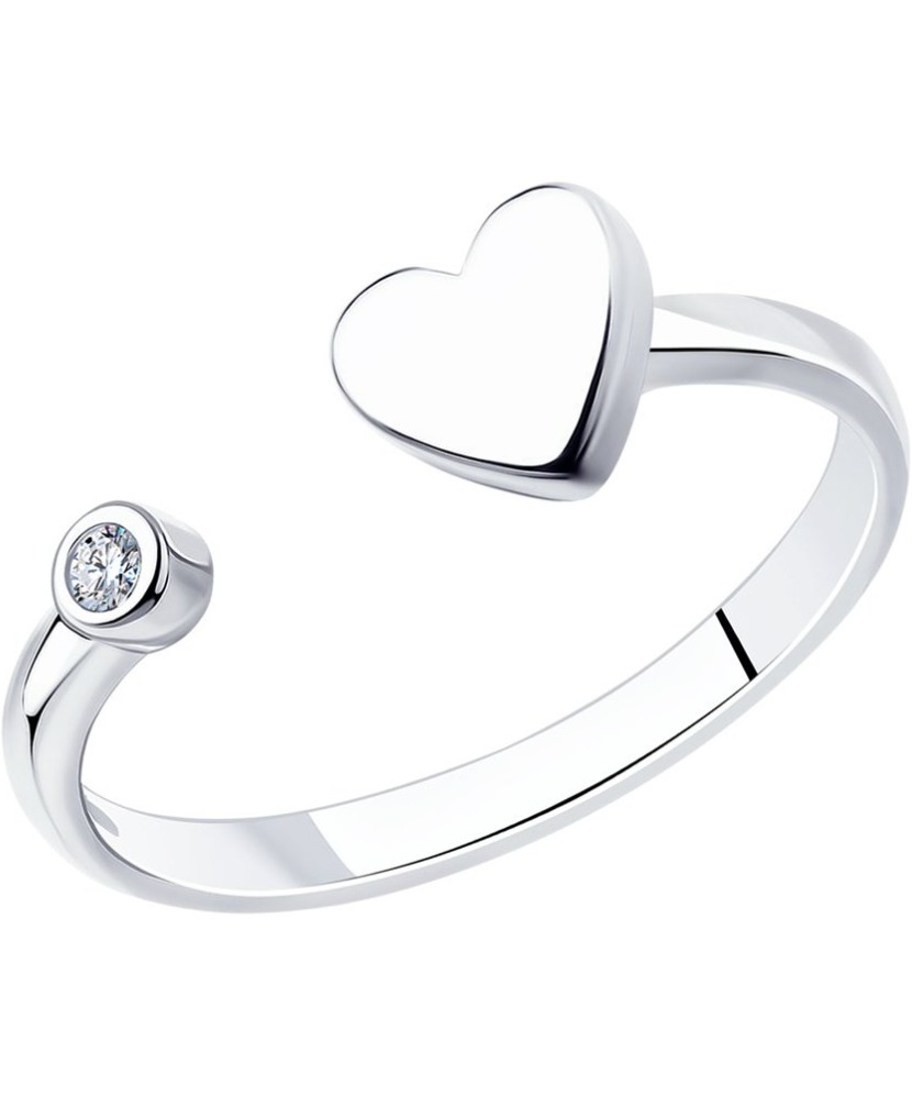 Sidabrinis žiedas su cirkoniu "Širdelė" - Sidabriniai žiedai - Goldinga