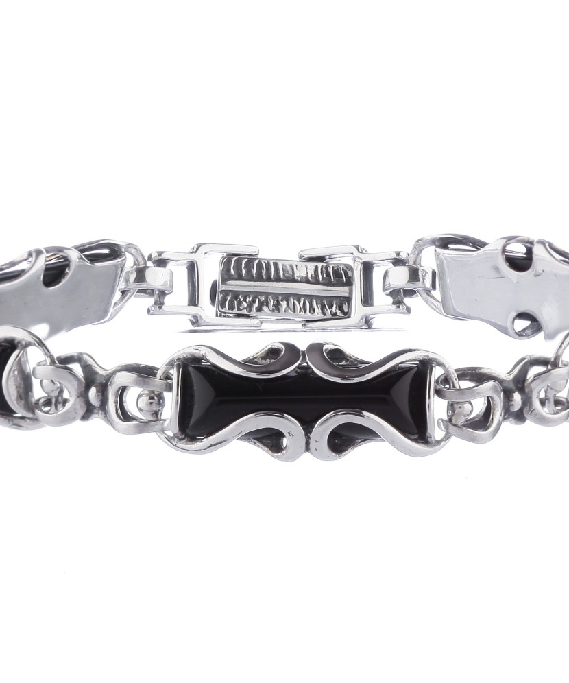 Sudraba rokassprādze ar oniksiem - sudraba rokassprādzes - Goldinga