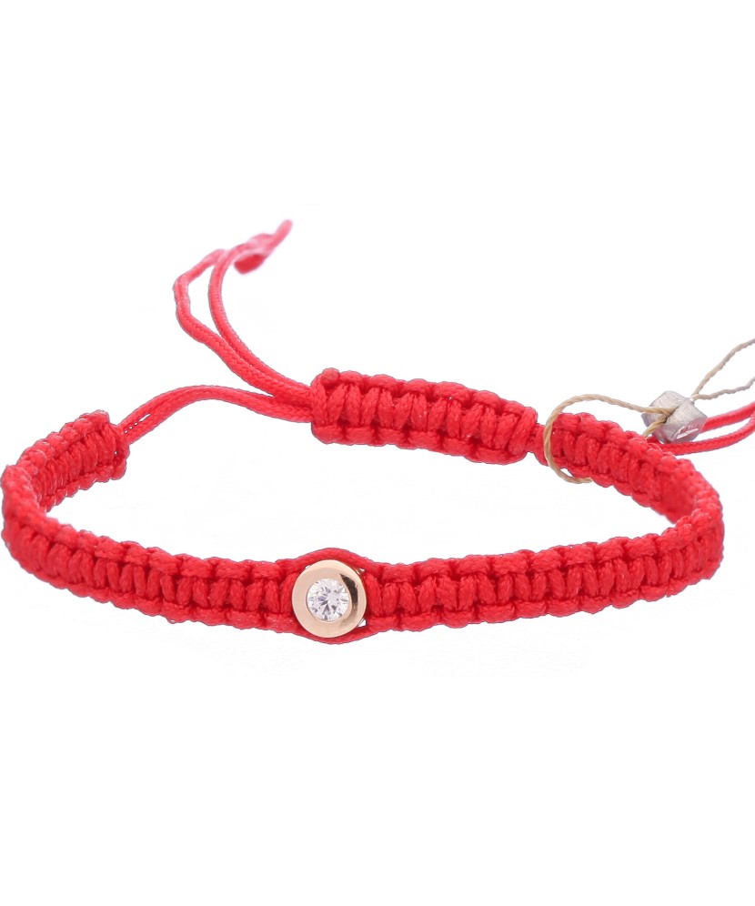 Sarkana Diega Rokassprādze Ar Zelta Piekariņu - Diegu rokassprādzes ar zeltu - Goldinga