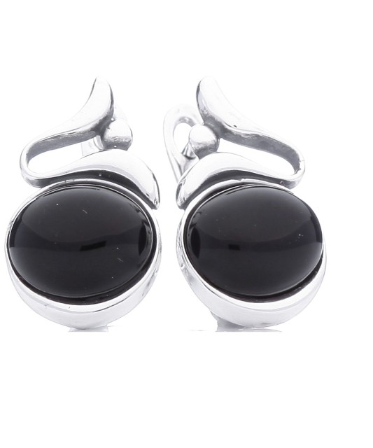 Sidabriniai auskarai su oniksu - Sidabriniai auskarai - Goldinga