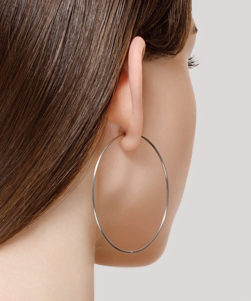 Sidabriniai auskarai rinkutės 60mm - Sidabriniai auskarai - Goldinga