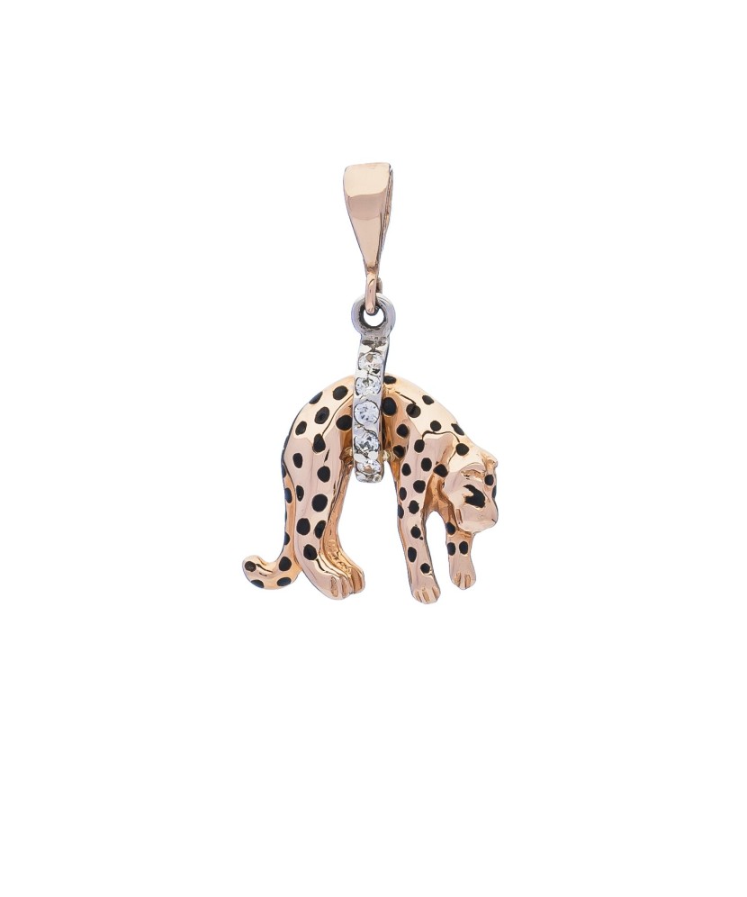 Золотая подвеска с цирконами "Леопард"