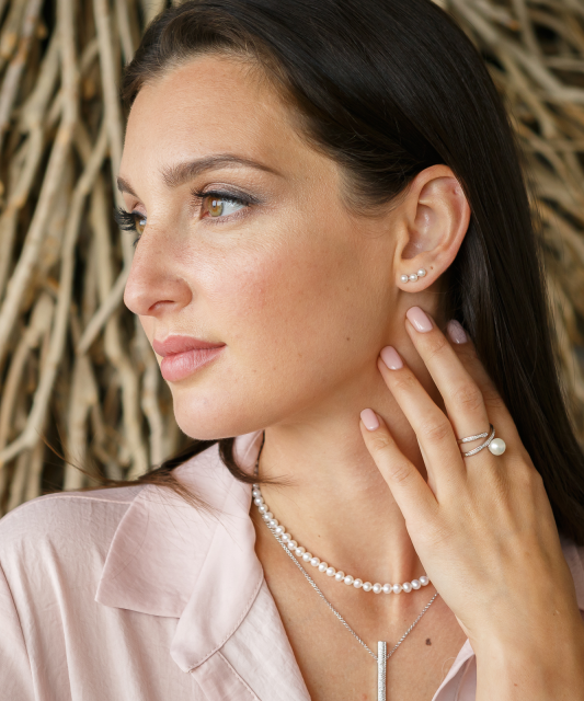 Sudraba auskari ar pērlēm - auskari ar pērlēm - Goldinga