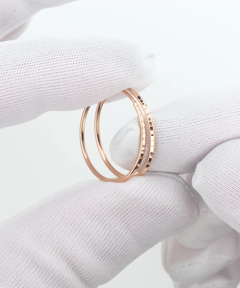 Золотые серьги конго (кольца) с гравировкой 17mm