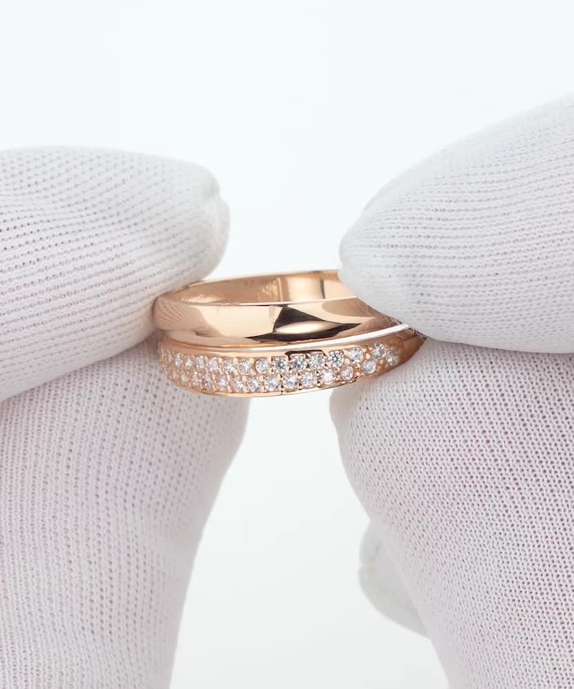 Золотое кольцо с цирконами