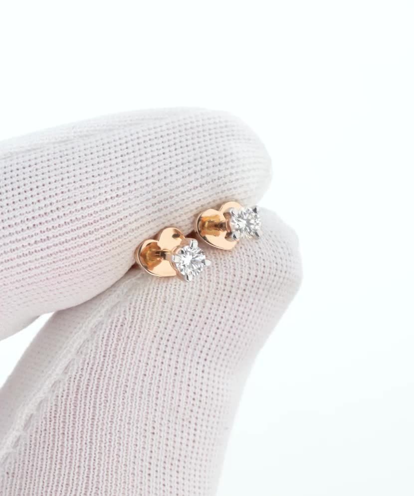 Auksiniai auskarai su deimantais - Goldinga