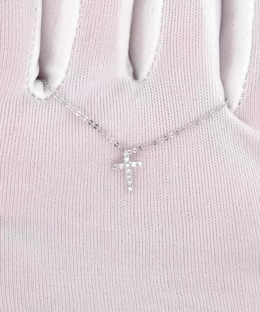 Baltā zelta ķēdīte ar briljanta piekariņu