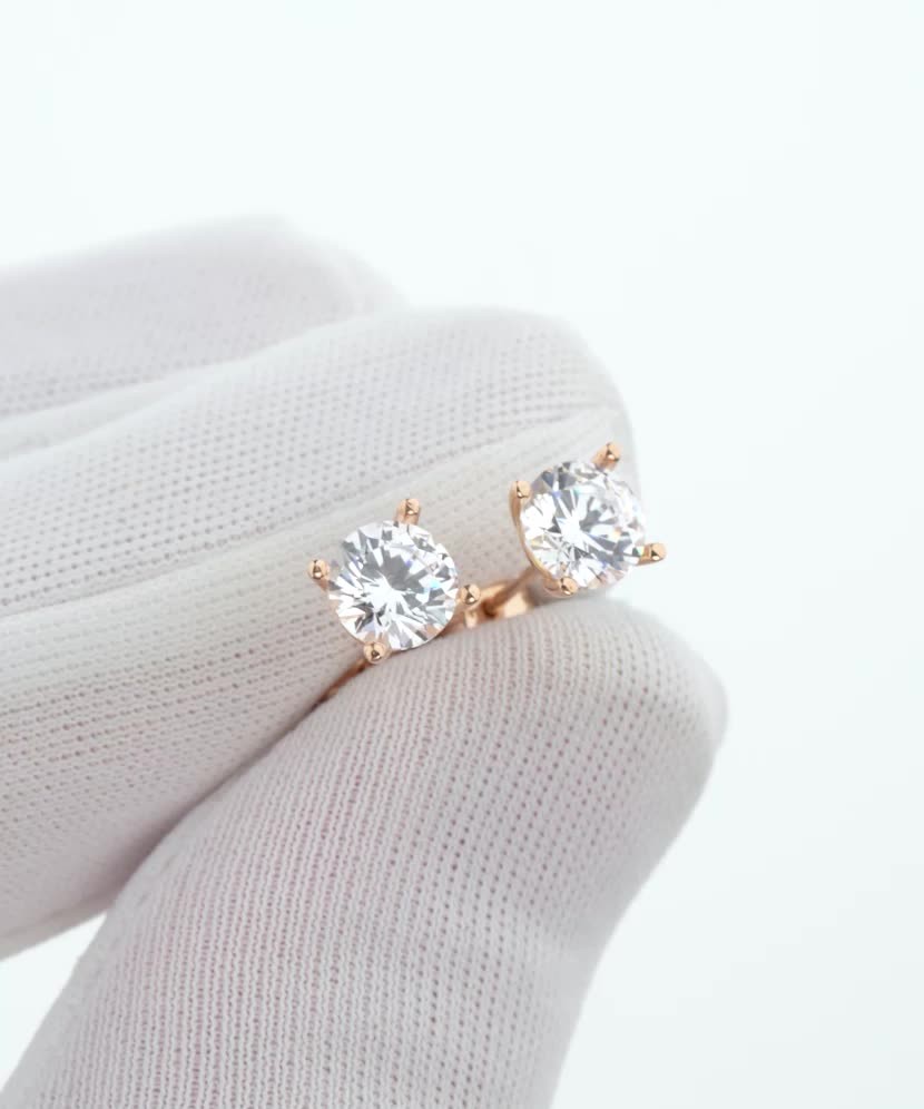 Zelta auskari ar cirkonijiem - Goldinga