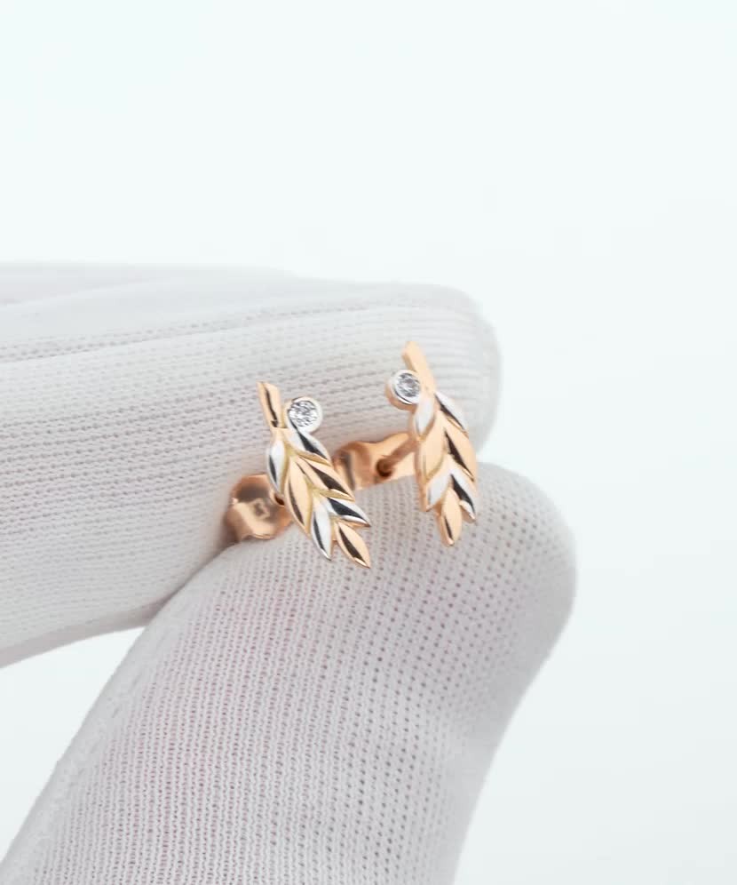 Zelta auskari ar cirkonijiem - Goldinga