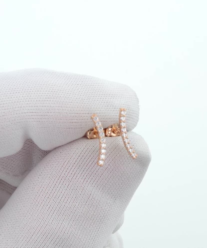 Золотые серьги с цирконами