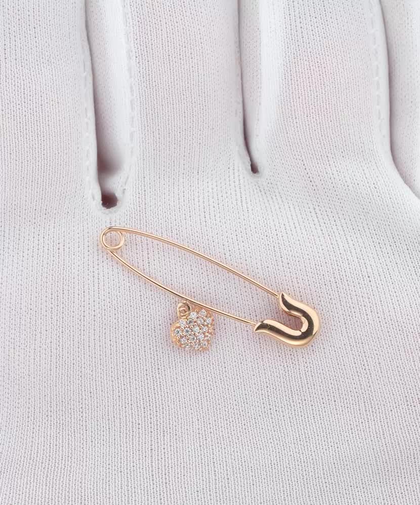 Золотая брошь с цирконами