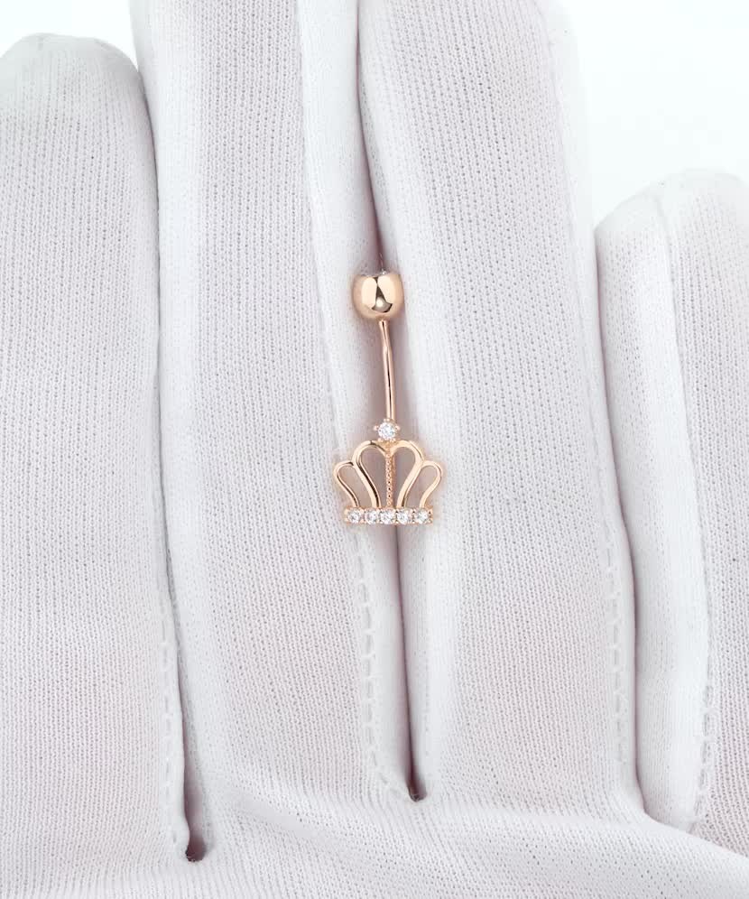 Zelta auskars ar cirkonijiem nabā - Goldinga